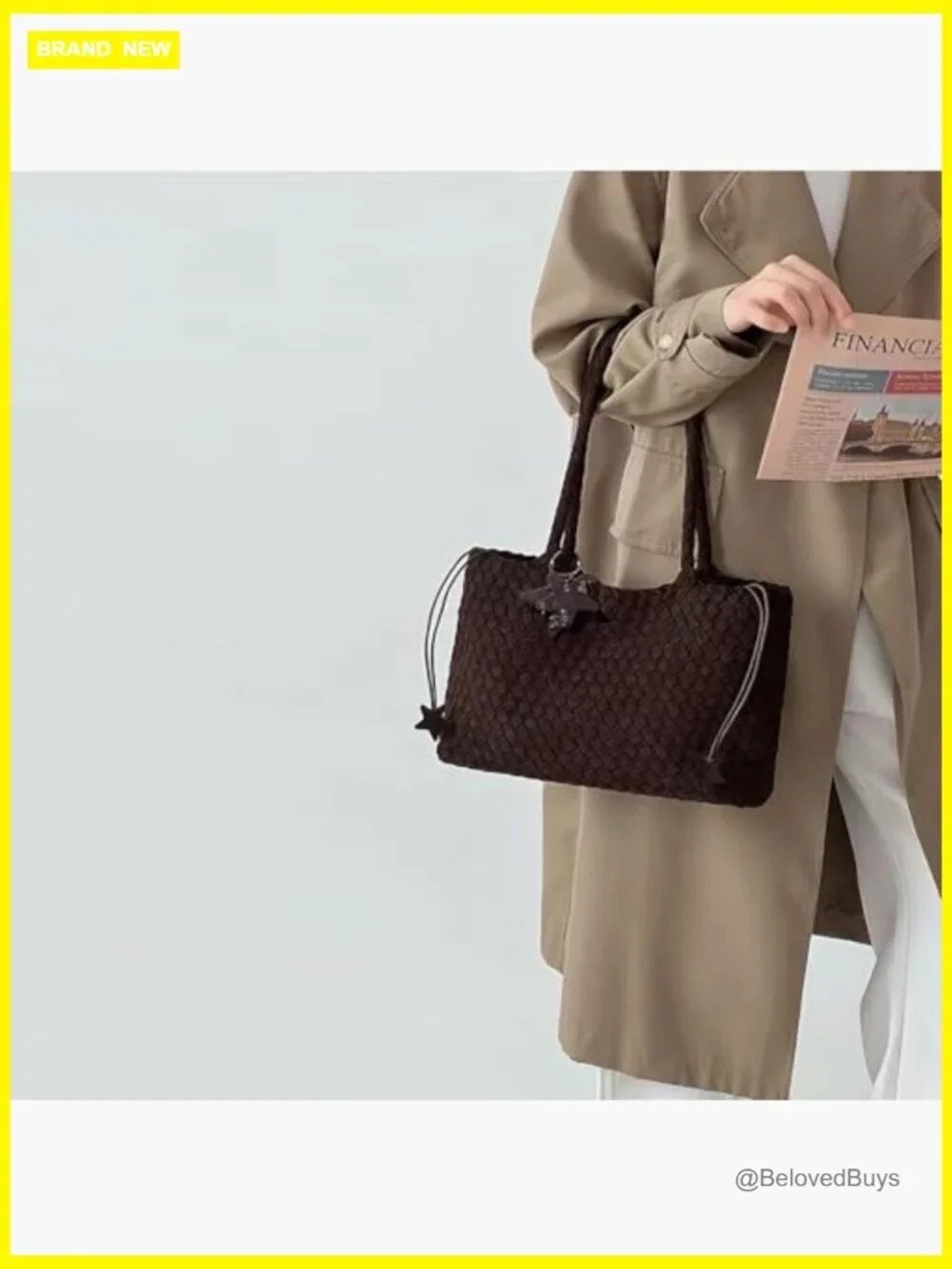 Woven Hobo Bag, Faux Leather Tote for Women, Large Capacity Shoulder Bag with